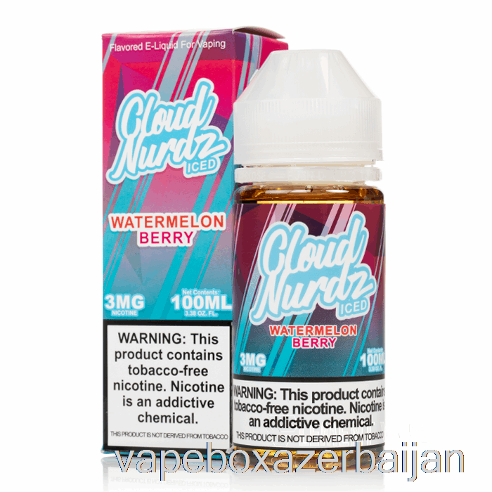 Vape Azerbaijan ICED Watermelon Berry - Cloud Nurdz - 100mL 3mg